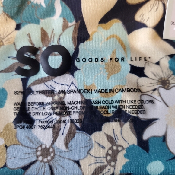 SO | Junior's Crossover Biker Shorts in Blue Floral sz Various - Picture 3 of 10